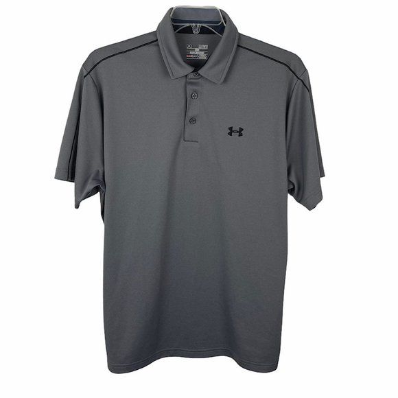 Under Armour Heat Gear Polo Shirt Gray Loose XL - Picture 2 of 6